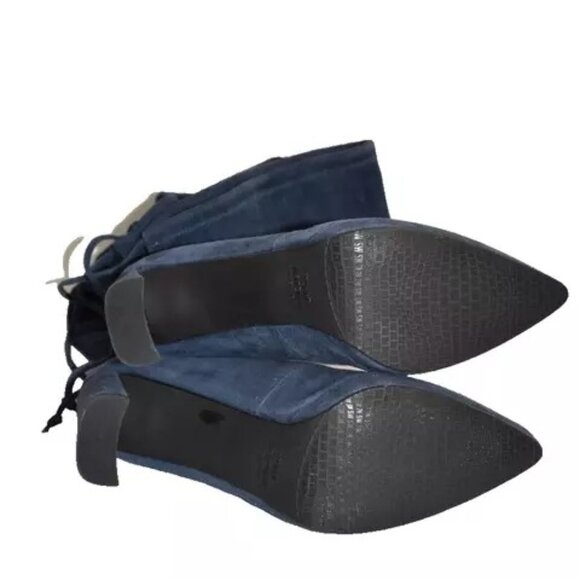 $1050 Stuart Weitzman SKYHIGH Block Suede Over the Knee Boots Blue 8.5 (PB39) - Picture 5 of 7